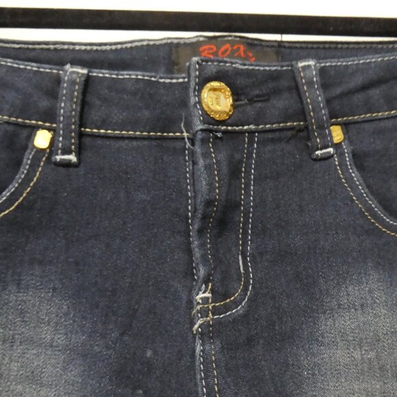 ROXY JEANS | size 26 | Denim Shorts | Rolled Bottom Hem | Stitched Back Pockets - Picture 4 of 14